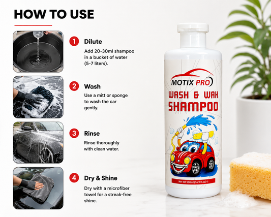 Wash & Wax Car Shampoo - 500ml
