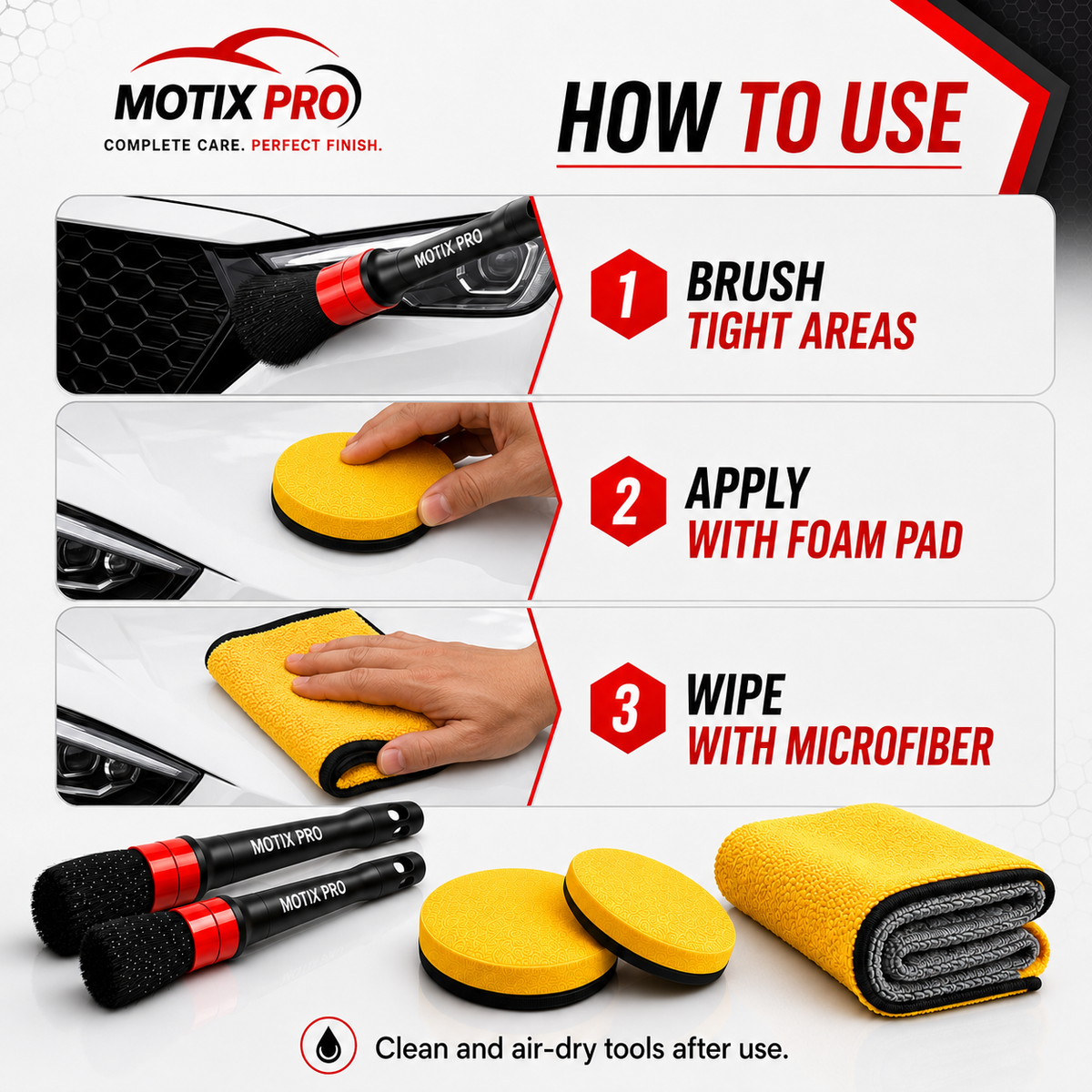 How to use MOTIX PRO Car Detailing Accessories Kit