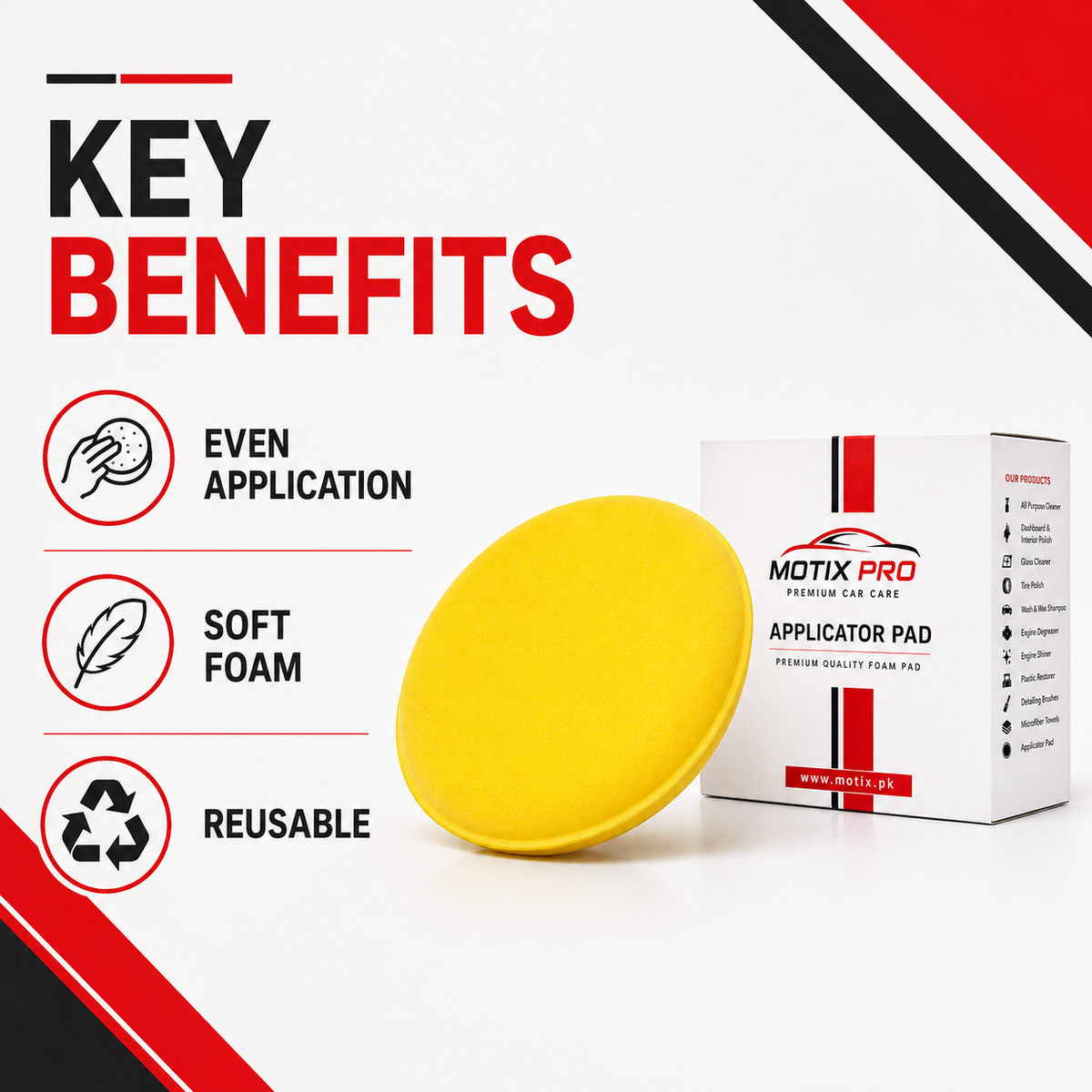 MOTIX PRO Applicator Pad key benefits