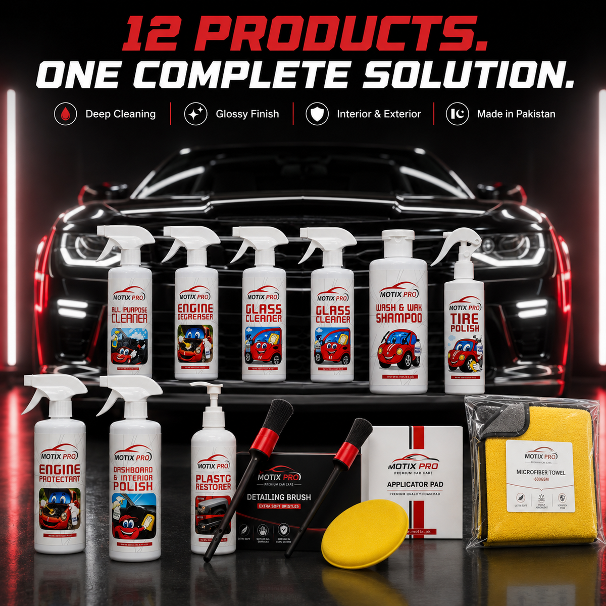 Motix Pro 12 products one complete car care solution