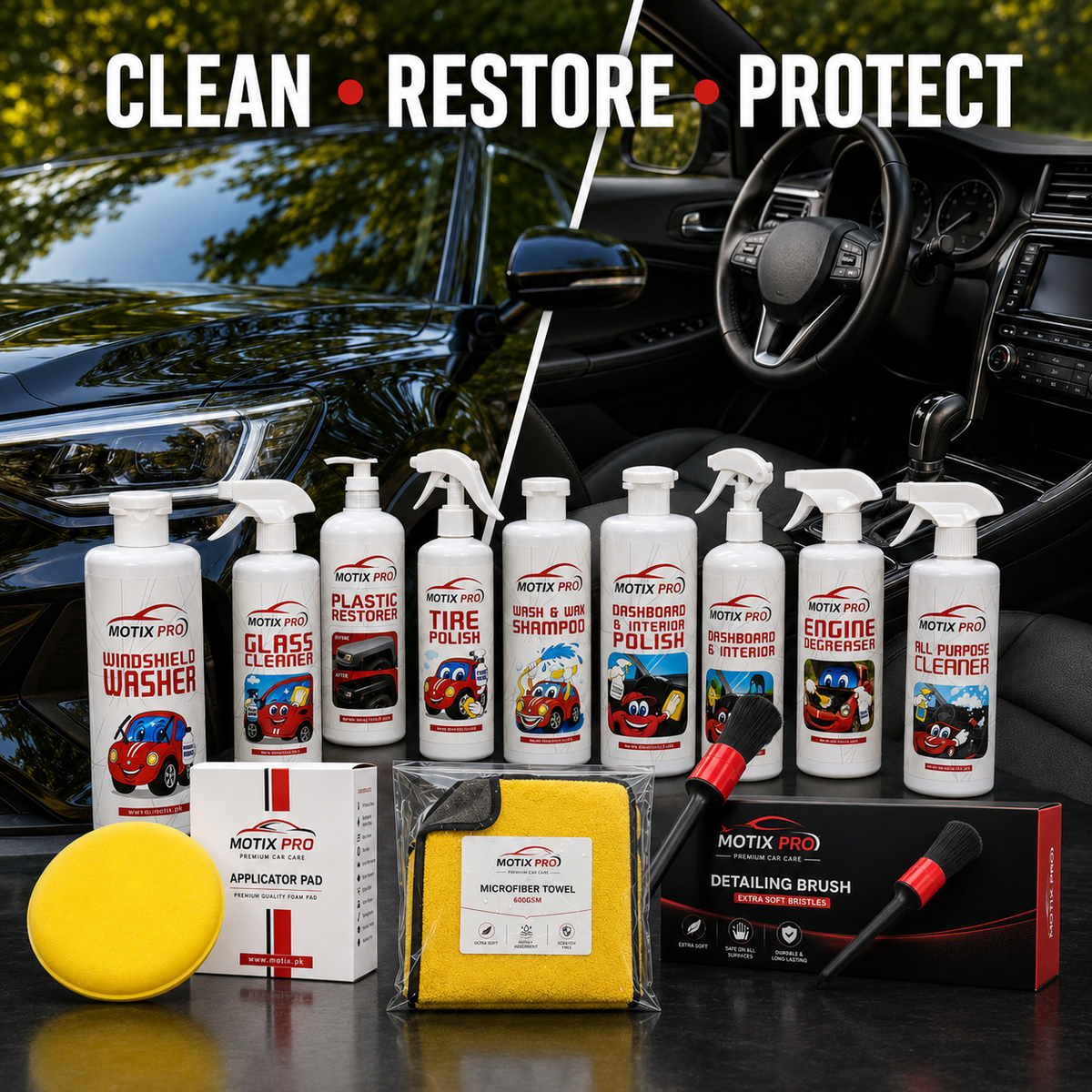 Motix Pro complete car care for interior and exterior