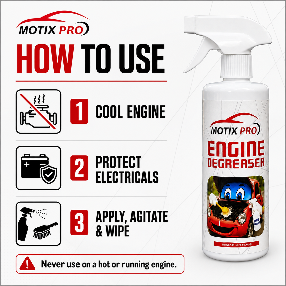How to use MOTIX PRO Engine Degreaser