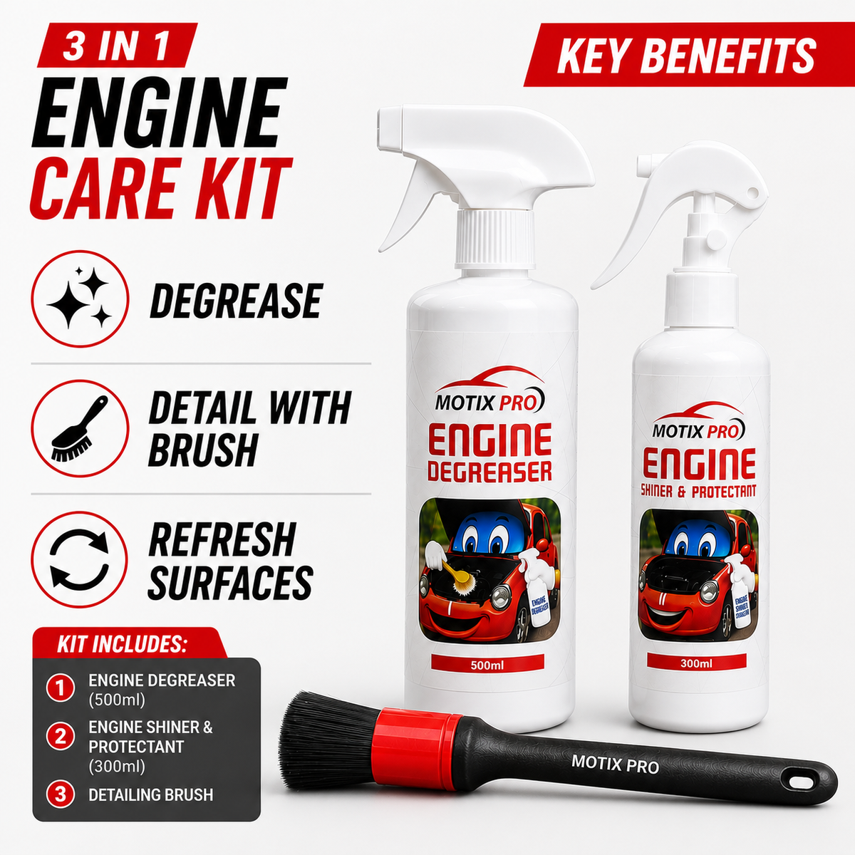 MOTIX PRO Engine Care Kit key benefits