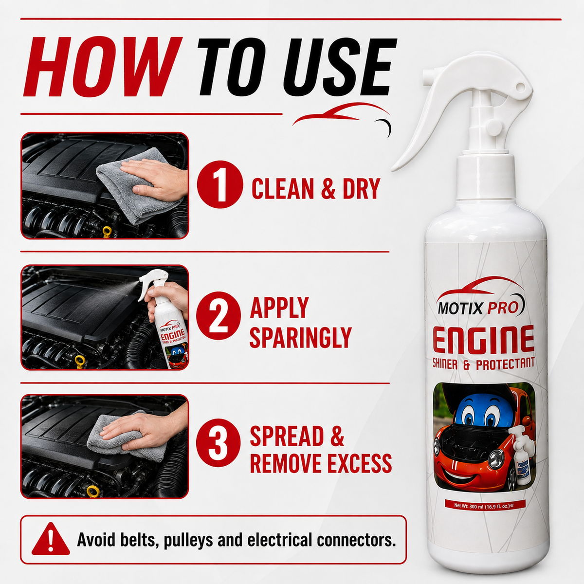 How to use MOTIX PRO Engine Shiner and Protectant