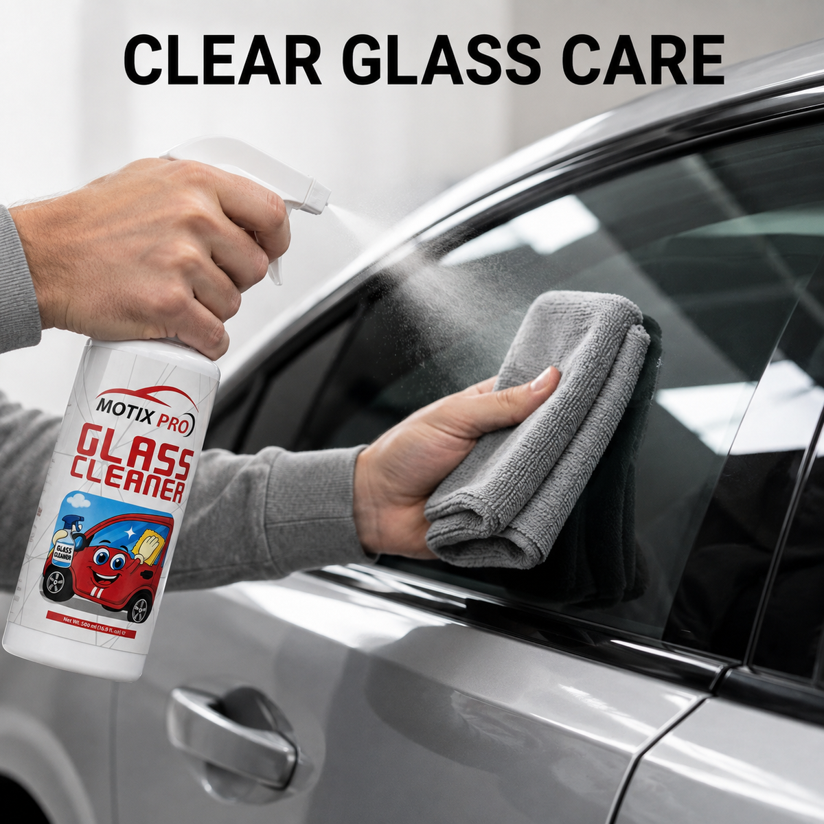 MOTIX PRO Glass Cleaner in use