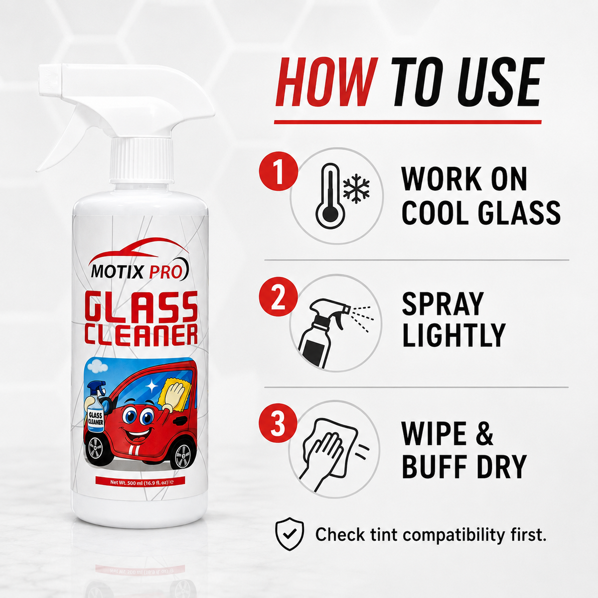 How to use MOTIX PRO Glass Cleaner