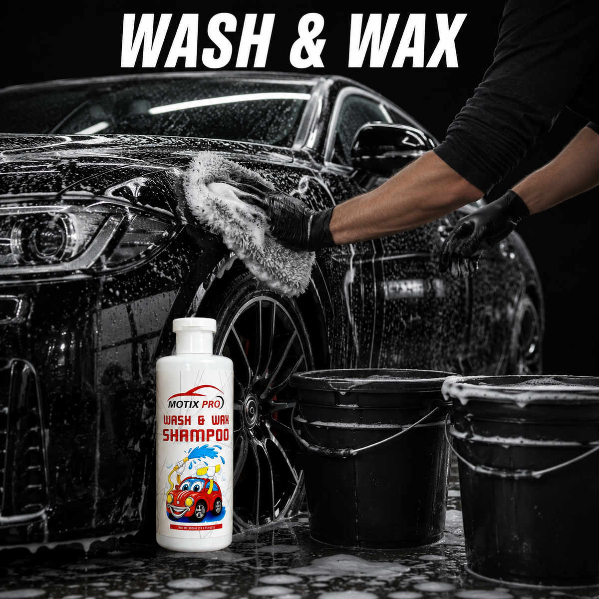 MOTIX PRO Wash and Wax Shampoo in use