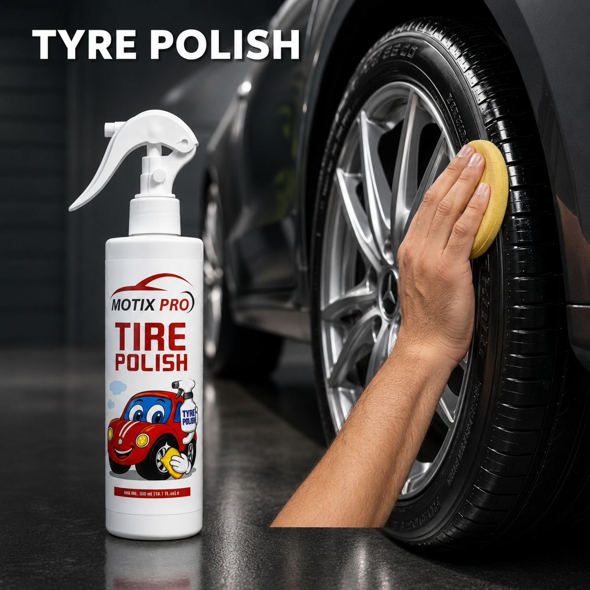 MOTIX PRO Tyre Polish in use