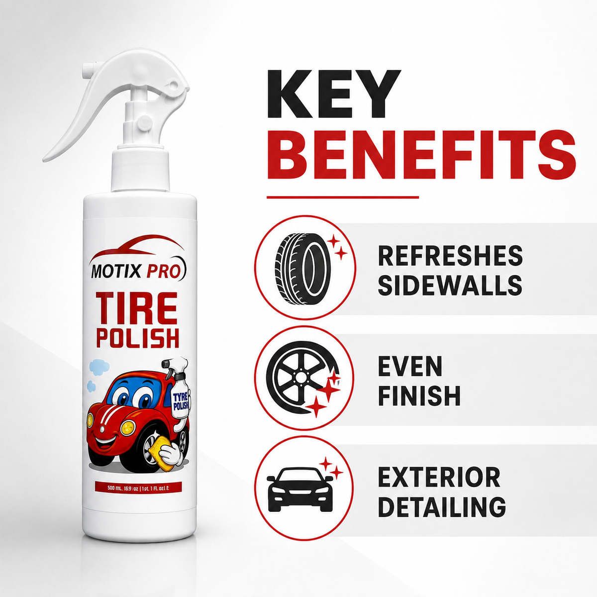 MOTIX PRO Tyre Polish key benefits